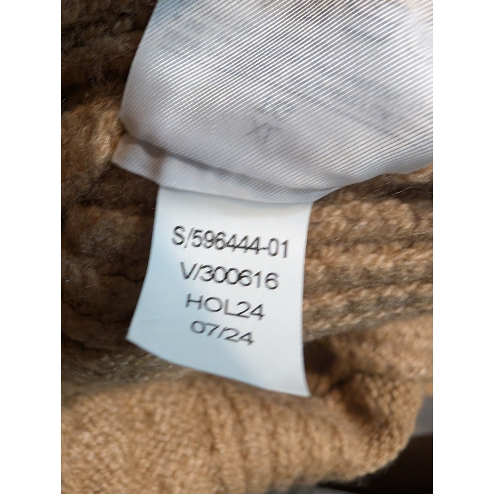 Banana Republic Womens XL Cable‎ Knit Mock Neck Sweater Dress Tan - Picture 7 of 7